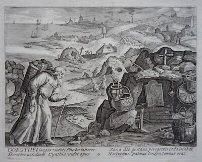 Jan Gerrits Swelinck: Der Einsiedler Dorotheus (Kupferstich,  um 1620, signiert)