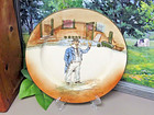 Antique Royal Doulton Dickens Series Ware Cap'n Cuttle Salad Plate ~ Green Trim