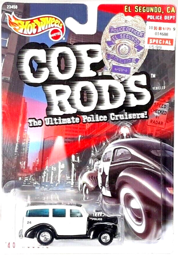 Hot Wheels 40 Ford Woodie '99 Cop Rods Series 1 El Segundo CA Police Real Riders