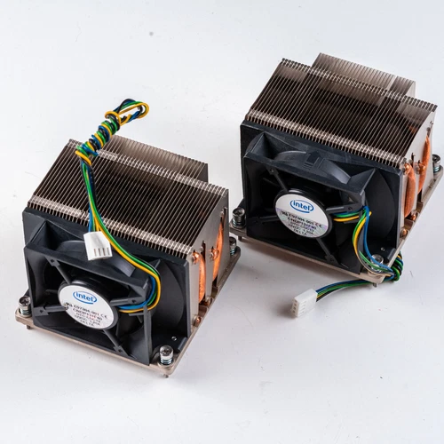Pair 2x Genuine Intel E97384-001 LGA1366 Copper Heatsink Coolers BXSTS100C