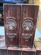Viking Revolution (2 PK) Beard Oil Conditioner All Natural Sandalwood Scent 4/27