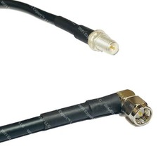 RFC195 Silver RP-SMA FEMALE to SMA MALE ANGLE Coax RF Cable USA Lot