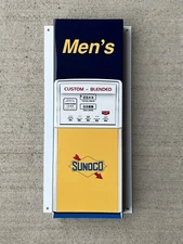 SUNOCO RESTROOMS PUMP Man’s Curved Metal  Gasoline Gas sign Pump Oil WOW!!!