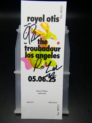 Original Royel Otis signiertes Ticket Troubadour Los Angeles 6. Mai 2025 Gig #1