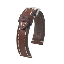Hirsch Liberty Artisan L brown leather vintage watch strap 22 mm 10900210-2-22