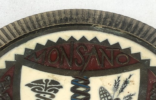 Brass Monsanto Coaster or Paperweight Biotechnology Vintage Logo - Picture 2 of 4