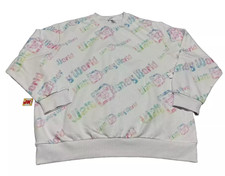 NEW Walt Disney World Sweater Adult L White Mickey Mouse All Over Print Parks