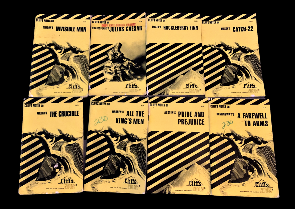 Cliff Notes Study Guides - Lot of Eight (8) Literary Works in