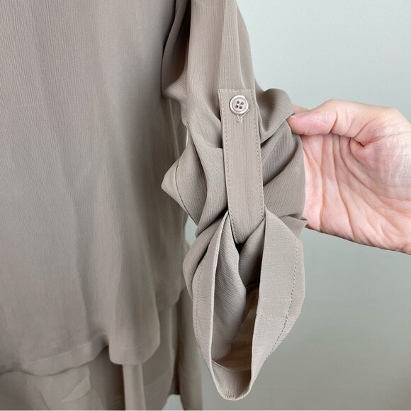 Soft Surroundings Solid Tan Brown Long Sleeve Tun… - image 3