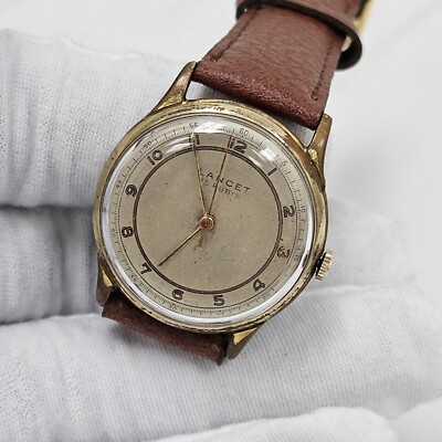 Vintage Rare 15 Jewel Swiss Men's Wrist Watch Mechanical Wind Up Works