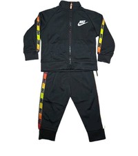 Nike Baby 2-Piece Set 12M Black Swoosh Full Zip Tracksuit Outfit NWT 74-80cm