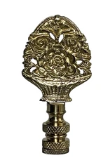 Elegant Finials Basket of Flowers Solid Brass Lamp Shade Topper Finial New 2.75"