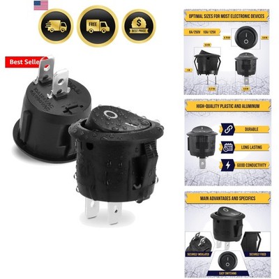 2 Pcs On Off Rocker Switch, Waterproof Toggle Switch 12V Round SPST 2 Pin 6A/...