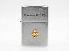 Zippo US Navy Emblem November 22 1963 - Brushed Chrome with Raised Emblem 2012