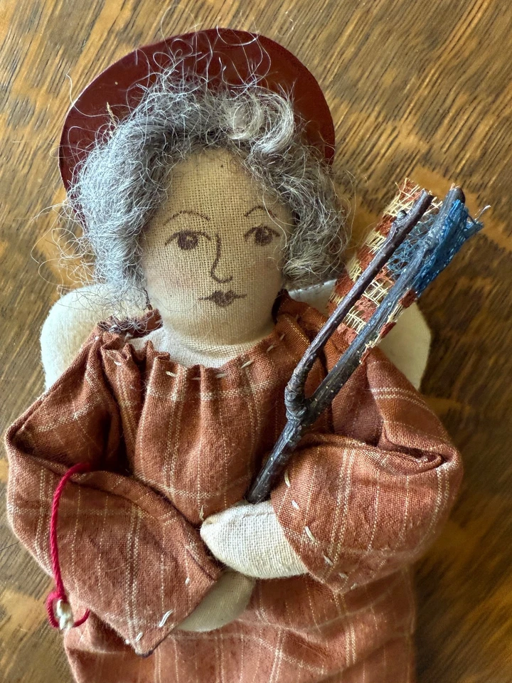 Muñeca Honey And Me Ángel Primitivo Sosteniendo Estrella Alambre Pelo Arte Popular País 10" Foto 2 de 4