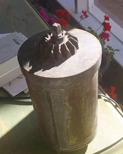 VTG Crank Style Metal Ice Cream Canister with Lid And Wooden Paddles Unbranded