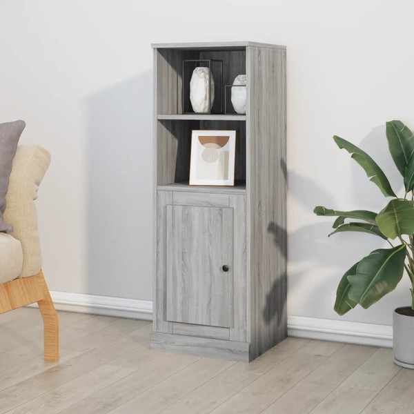 Schmales Highboard Grau Sonoma Stauraum 36X35,5X103,5 Cm Holzwerkstoff-image