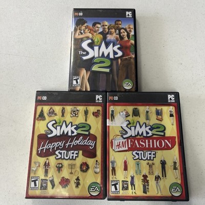Lot Of 3 Pc Cd The Sims 2 Video Games EA Holiday H&M Fashion CIB ROM Expansion