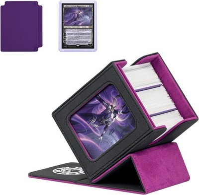 Card Deck Box for MTG with Commander Display for 100+ Double Sleeved Cards