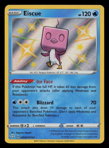 EISCUE SV035/SV122 Shining Fates Shiny Vault Holo Shiny Rare Pokemon NM