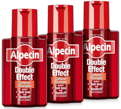 BRANDED Alpecin Double Effect Anti Hair-Loss Shampoo with Dandruff Remover 3x 200 ml