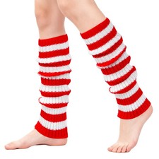Leg Warmers For Women Striped Cable Knit For Ballet Dance Skating Yoga