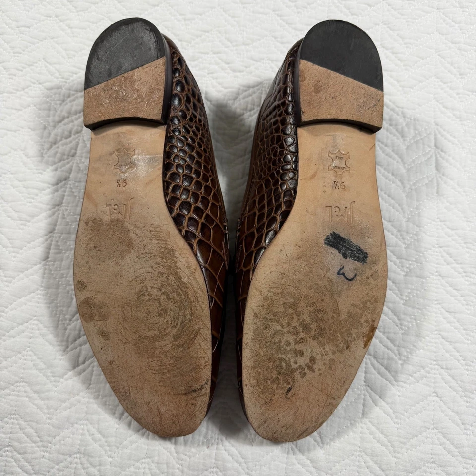 Mocasines de cocodrilo de cuero marrón para mujer J Mclaughlin talla 9,5 bambú Dillon3 Foto 4 de 4