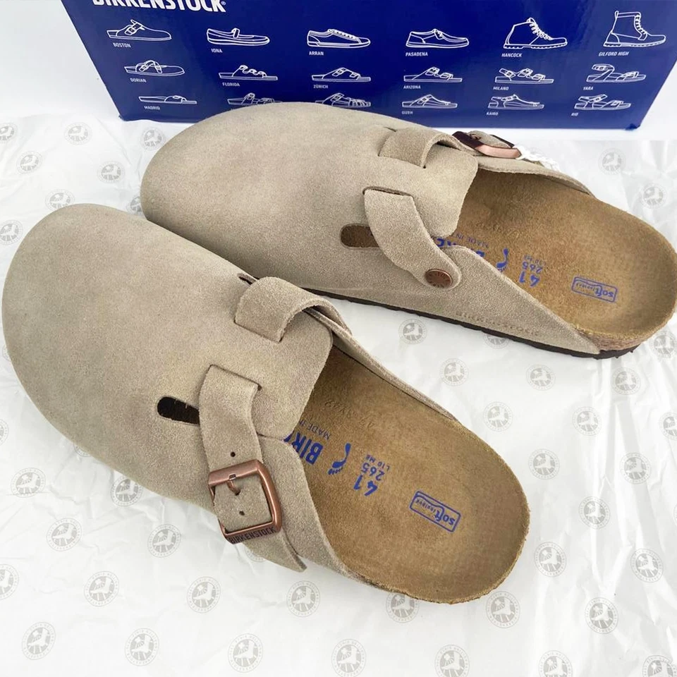 Birkenstock Boston Taupe Leather Narrow Women/Wide Men EU37-45 Sandal Shoes - Image 3 of 4