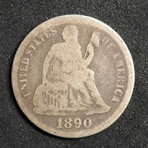 1890 *P* SEATED LIBERTY SILVER  DIME**FREE SHIPPING**C2881