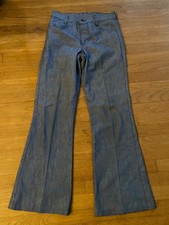 Vintage 70s Levi's Sta-Prest Student Slacks Blue Flare Bell Bottom Pants 29x27