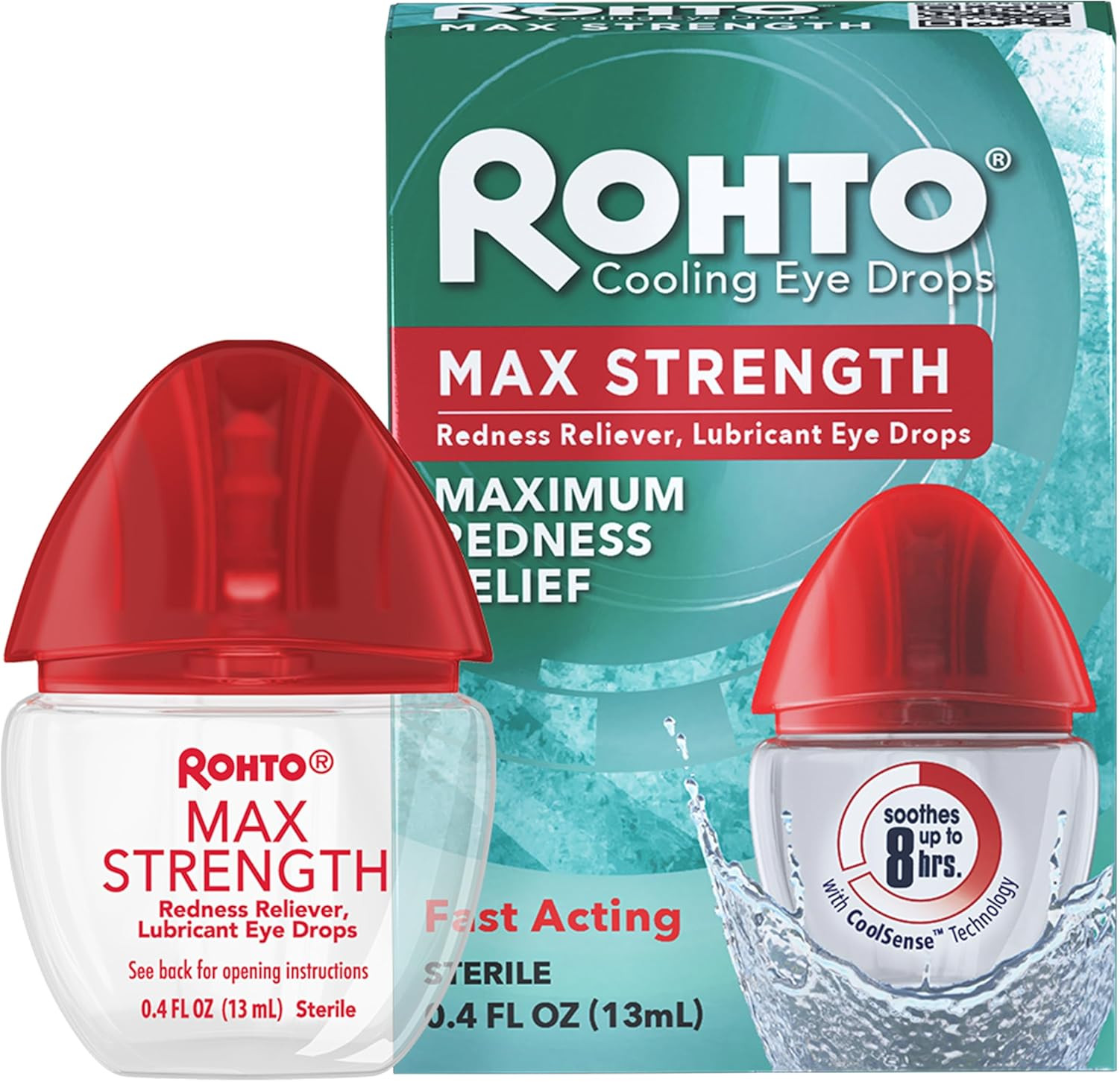 Rohto Max Strength Redness Reliever, Lubricant Eye Drops, Fa