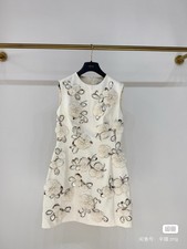 Authentic Dior 3D flower embroidery and beaded flower dress FR40, US6
