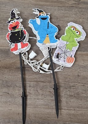 Sesame Street Halloween Lights Oscar Elmo Cookie Monster 