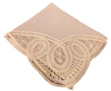Vintage Semi-Sheer Lace Corner Hankie 9  Bridal Wedding  