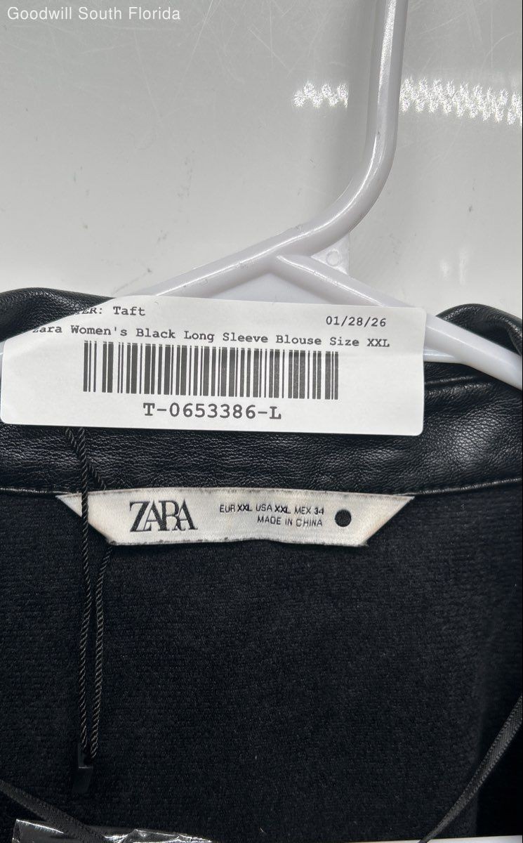 Zara Womens Black Long Sleeve Collared Front Button Jacket Size XXL thumbnail 3