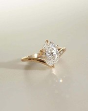 Solitaire Ring 2Ct Oval Cut EF/VS Certify Lab Grown Diamon 14k Yellow Gold