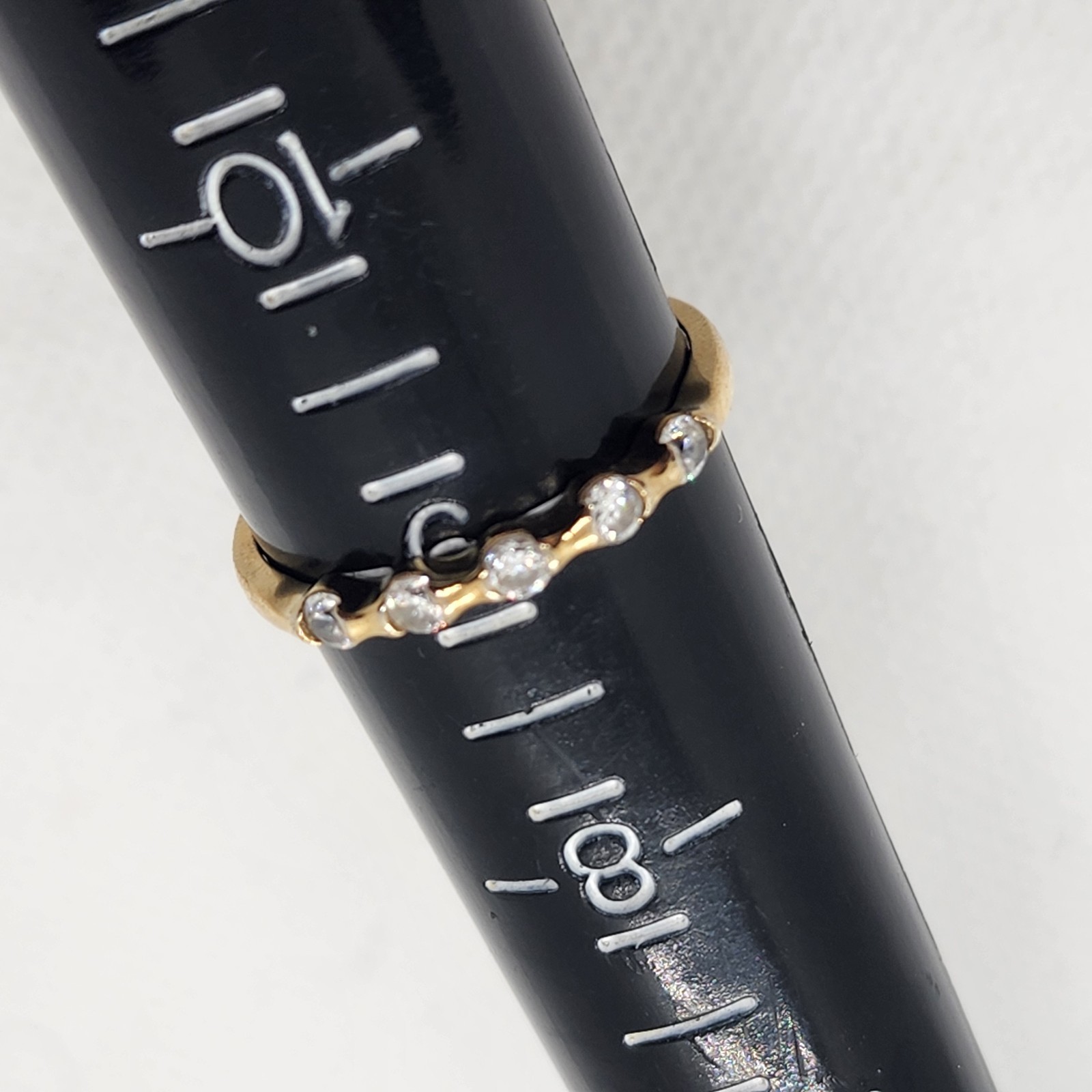 Gold Plate Sterling Silver Ring Stackable Cz Korea - image 8