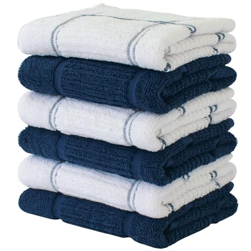 Kitchen Towels, 15 x 26 Inches, Pack of 6, 400 GSM, 100% Ring Spun Cotton, - Picture 2 of 8