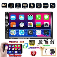 Double 2 DIN 7" Touch Screen Car Stereo Radio Bluetooth FM USB AUX IN MP5 Player