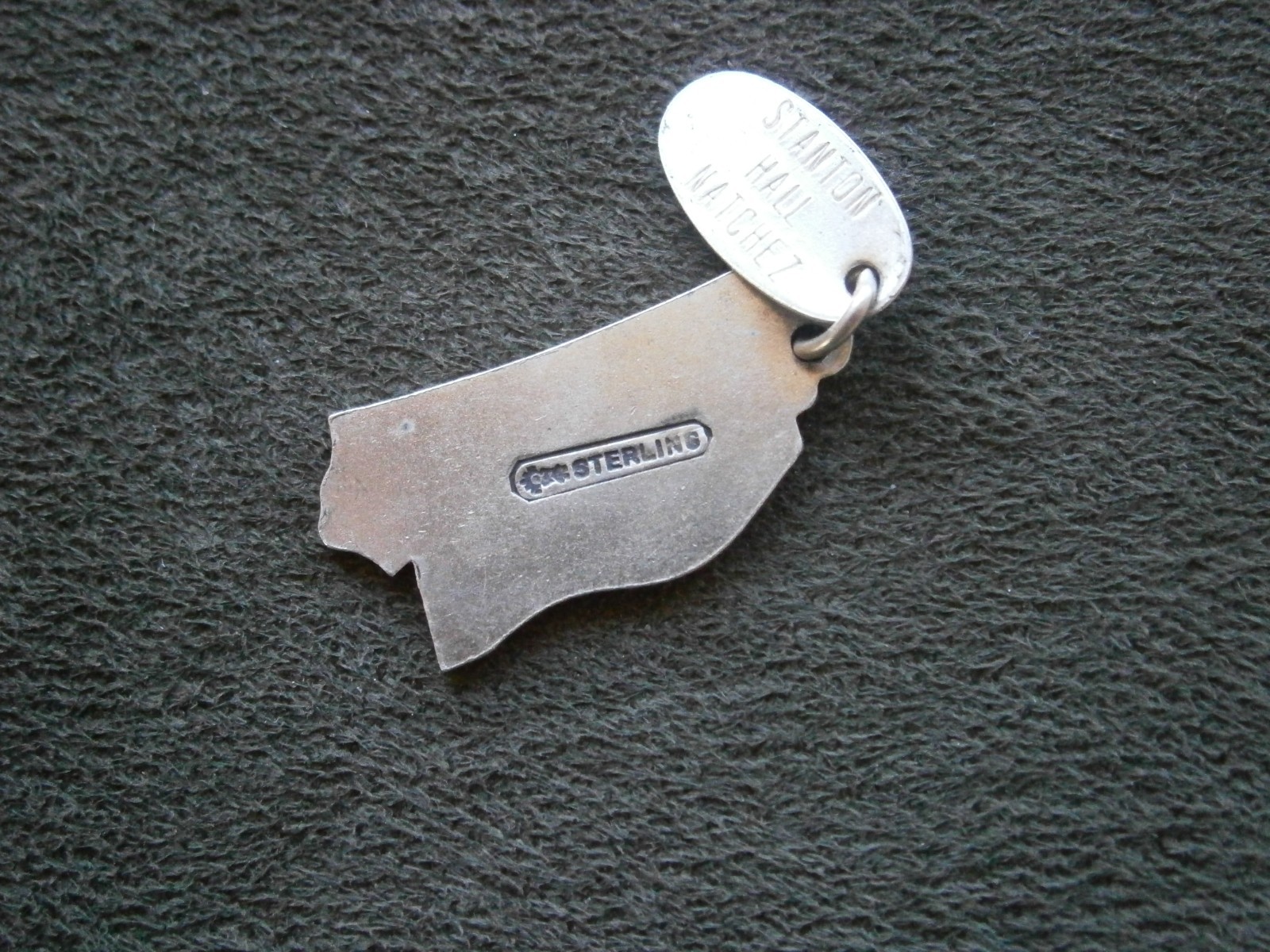 Mississippi State Map Vintage Maisel Sterling Silver Bracelet Charm Pendant 3.1g