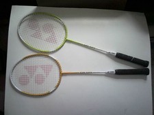Two 2 Yonex GR-505 Badminton Rackets - Green Yellow used