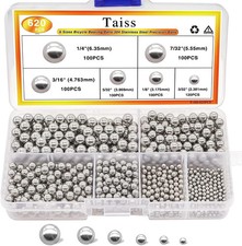 620PCS 304 Stainless Steel Bearing Balls Assortment Kit for Repairs