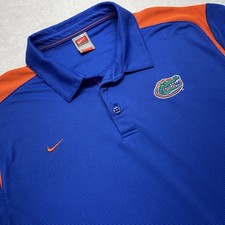 Florida Gators Nike Team Fit Dry Polo Shirt Men XL Blue Logos
