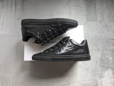 Balenciaga Arena Sneakers Black Low Tops Men 10 43 Leather Lace Up