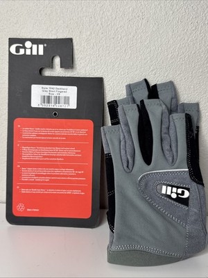 New Gill XS Deckhand Sailing Gloves Short Finger Black Gray #7042