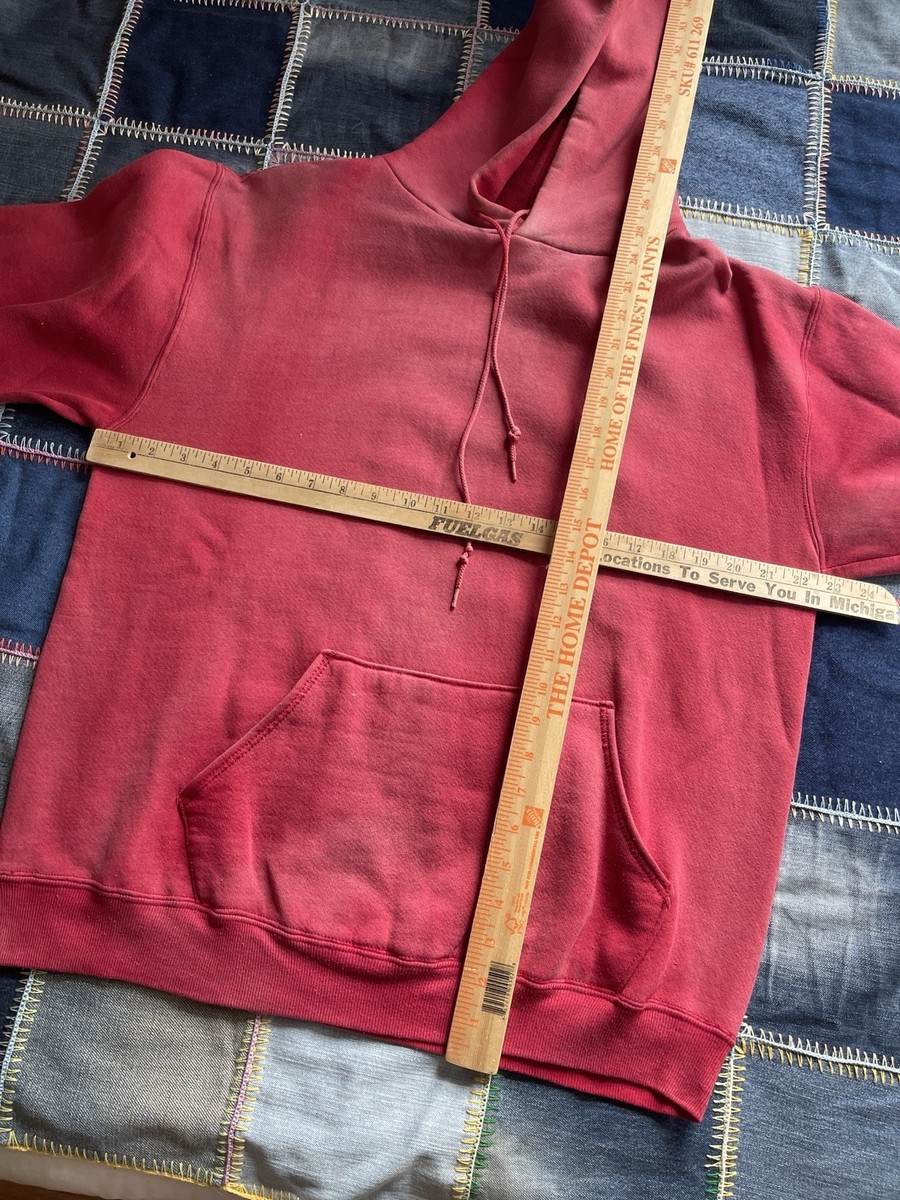 Vintage 70s Russell Athletic Hoodie Sun Faded Size Large Fleece