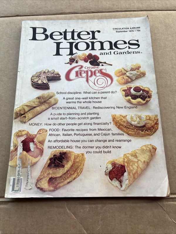 BETTER HOMES & GARDENS MAGAZINE - CREATIVE CREPES FRONT COVER -September 1976