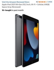 Apple iPad 9th Gen 2021 Wi  Fi  Cellular 64GB 3GB RAM 10.2" Space Gray
