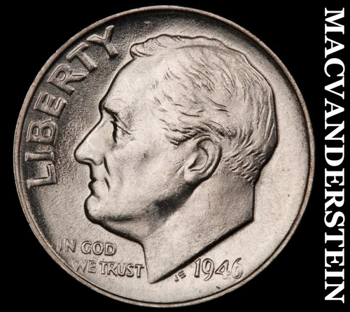 1946 Roosevelt Dime- Silver- Choice Gem Brilliant Uncirculated Luster #J796