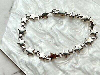 Tiffany & Co. Puff Star Bracelet Chain Link 925 Silver With Tiffany & Co. Puff Star Bracelet Chain Link 925 Silver With